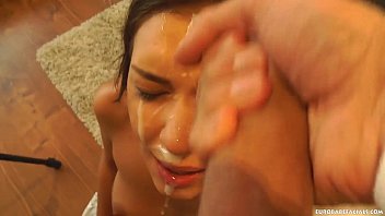 porn school russian girl skull fucked by huge cock before taking monster facial porn