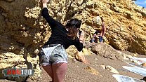 porn ferr voyeur girl invites herself into a couple beach fucking party porn