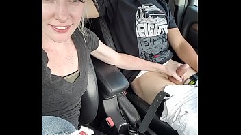 porn roadhead in public till he cums in traffic porn