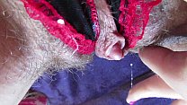 porn real dripping wet orgasm in close up with huge erected clitoris in panties porn