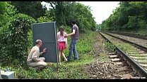 porn sex in the city outdoors threesome porn
