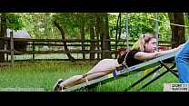 porn покрытая спермой 19летняя рабыня в бондаже с большой шикарной задницей лекси грей подползает к качелям чтобы porn