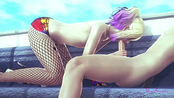 porn asa suicide squad yaoi observe harley quinn femboy skills with her hand and mouth sissy japanese asian manga anime porn