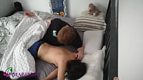 porn with two guys sleepover in one bed got horny in the morning and caught in the camera porn