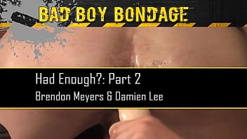 porn wife damian has his tight ass stuffed with a toy while bound porn