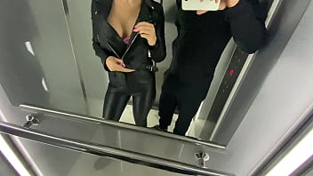 porn step flash in public elevetor and cum in pussy porn