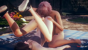 porn steve yaoi femboy threesome in a park porn