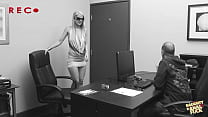 porn vna milf anita blue has a deepthroat interview with chris in his office and studio porn