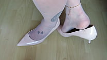 porn and beige patent eks leather high heels and nylons shoeplay by isabellesandrine porn