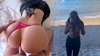 porn приключение на пляже идеальные сиськи и большая задница выставлены напоказ и трахаются после того как топлес porn
